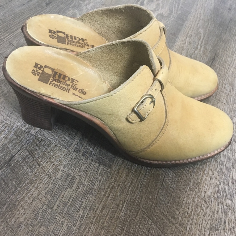 Cream Rohde Clogs - Chunky Open Back Heels EU39